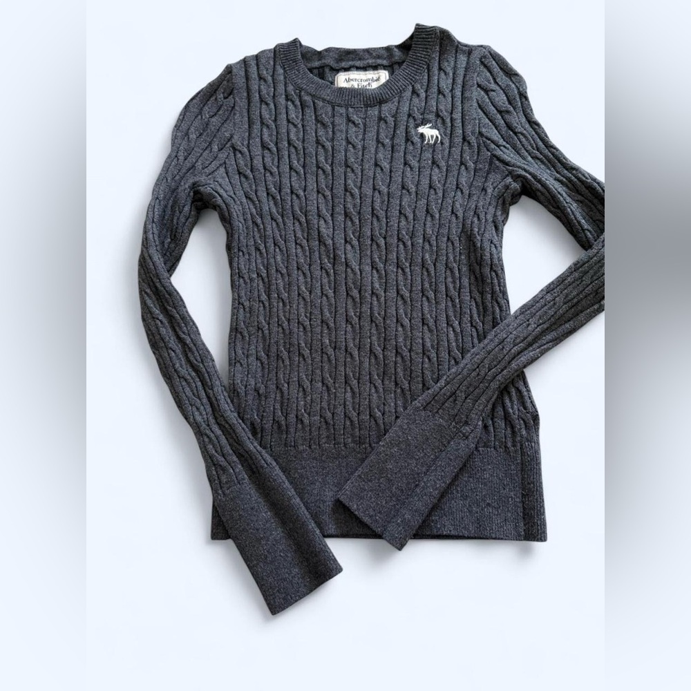 Abercrombie & Fitch Dark Gray Cable Knit Sweater